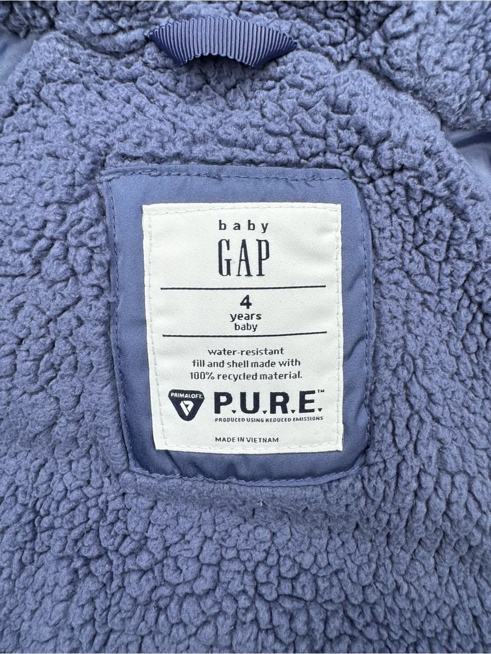 Baby Gap Kids Warmest Parka Puffer Jacket 4 yo Hooded PrimaLoft Fleece Lined